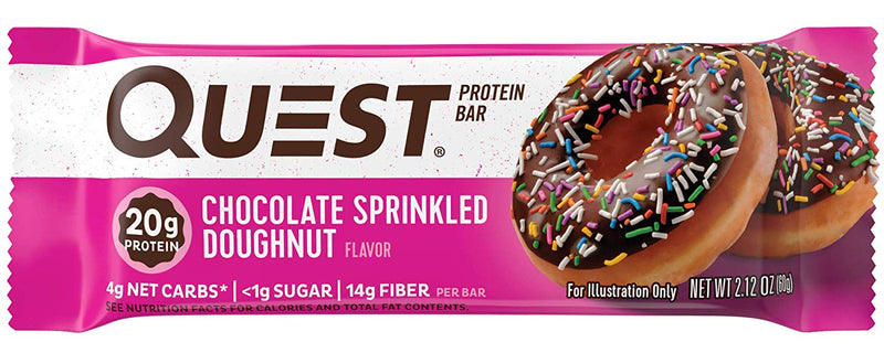 Quest Nutrition Chocolate Sprinkled Doughnut Protein Bar 12 Bars