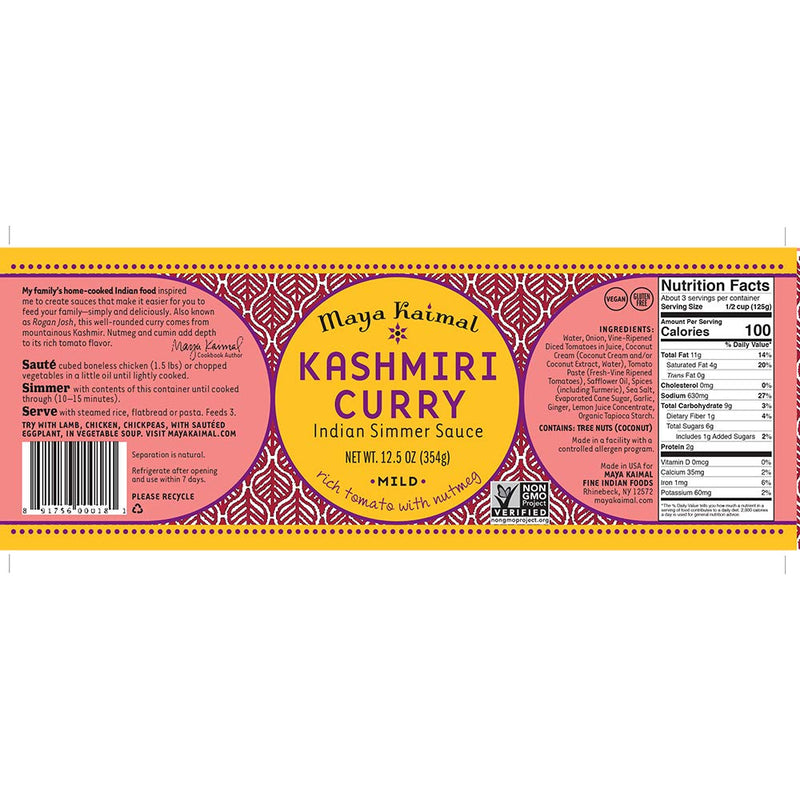 Maya Kaimal Kashmiri Curry Mild 12.5 oz