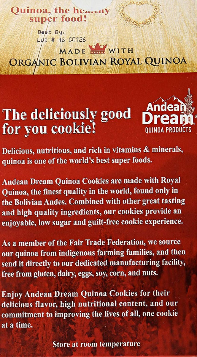 Andean Dream Quinoa Cookies Chocolate Chip Gluten Free 7 oz