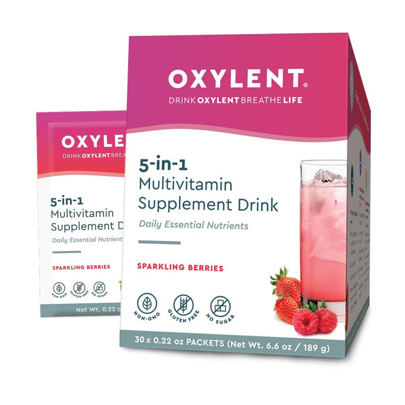 Oxylent Multivitamin Drink Sparkling Berries 30 Packets 6.9 oz