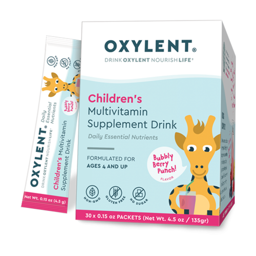 Oxylent Childrens Multivitamin Drink Bubbly-Berry Punch 30 Packets 4.5 oz