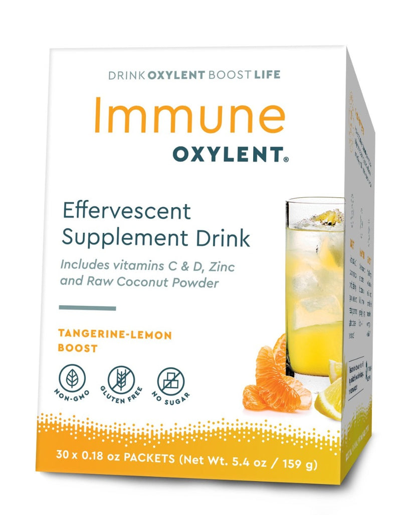 Oxylent Immune Effervescent Drink Tangerine-Lemon Boost 30 Packets 5.4 oz
